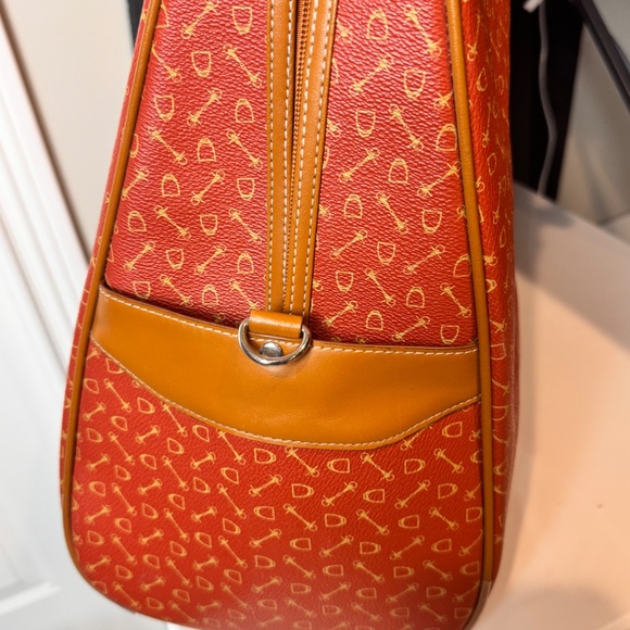 Double Handled Orange Patterned Tote Duffel - Picture 3 of 14